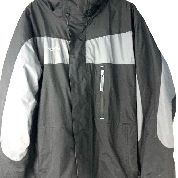 Columbia Interchange Fleece Lined Black & Gray Winter Jacket Mens Medium - Picture 1 of 15